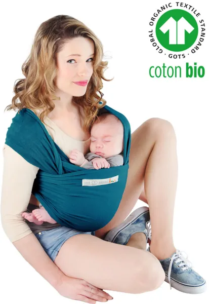 Basic økologisk bæresjal blå