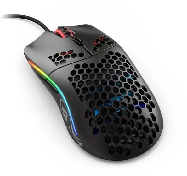 Glorious Model O- (Small) - Matt Svart - Gamingmus - Optisk - 6 knapper - Svart med RGB-belysning