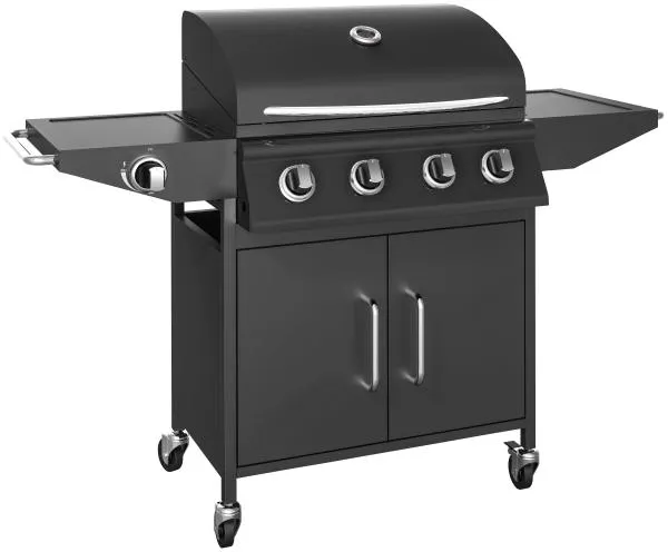 Gassgrill med 4 brennere og bluss