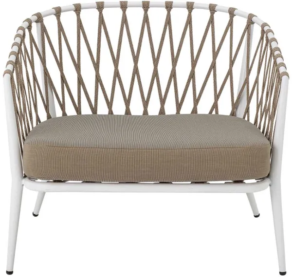 CREATIVE COLLECTION Cia lounge stol for hagen, med pute - polyester og hvitt metall