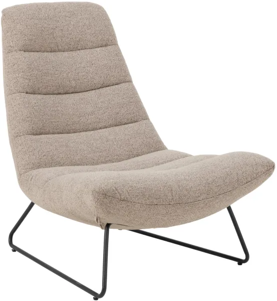 ACT NORDIC Milford lounge lenestol - beige stoff og svart metall