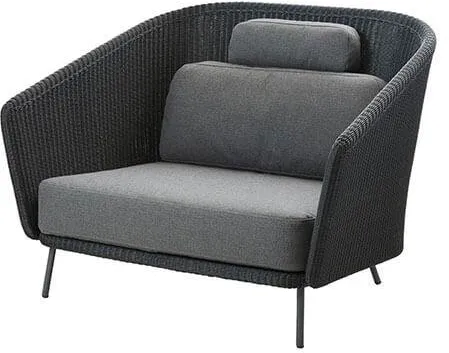 Cane-Line Mega lounge lenestol - Grå ramme med puter