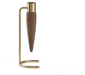 Audo Umanoff Lysestake Polert Messing/Valnøtt