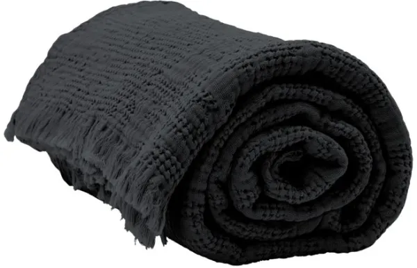 Hilda, sengeteppe, coal, 170x180 cm