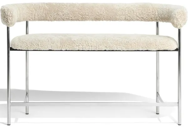 Møbel Copenhagen Font Bar Sofa 75 cm Sheepskin Oyster/Polished Steel Frame