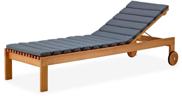 Cane-Line Amaze solseng med pute - teak med pute i grå