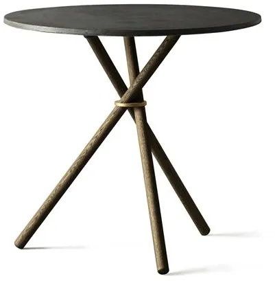 Eberhart Aldric kafébord Ø80 Mørk betong/Mørk eik