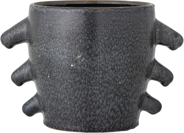 Khan, blomsterpotte, grå, steingods
