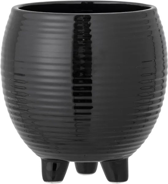 Arnel, blomsterpotte, svart, keramikk