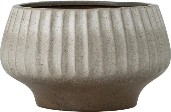 Assie, blomsterpotte, grå, steingods