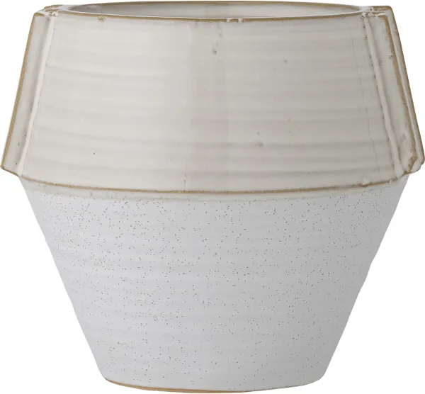 Zaki, blomsterpotte, hvit, steingods