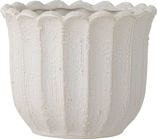 Chaca, blomsterpotte, hvit, steingods