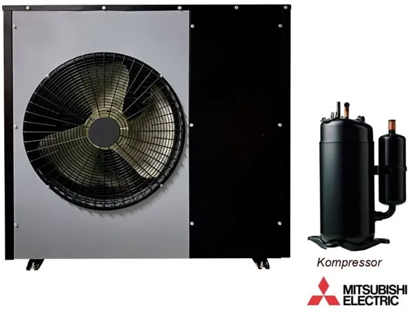 Andersen Electric Nordic One luft/vann varmepumpe med WiFi, 12kW, Svart