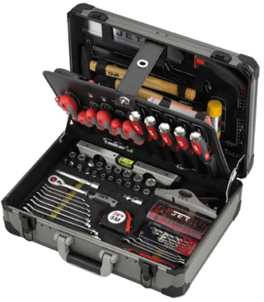 JET Aluminium verktøykoffert 118 stk. 1/4" + 1/2"